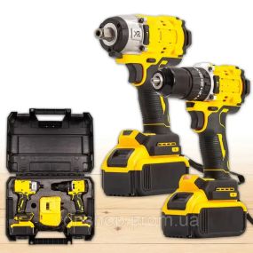 Набір акумуляторного інструменту в кейсі 2 в 1 Шуруповерт та гайковерт 21V