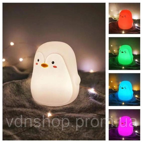 Ночник Лампа usb для повербанка пингвин, Настільні світильники з м'яким освітленням для спальні IZ-80 | Зображення 2