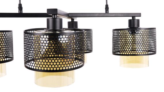 Люстра підвісна LOFT на 4 лампочки 25069 Чорний 30-100х50х72 см. | Зображення 2