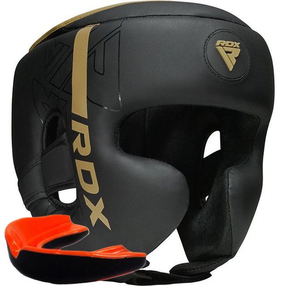 Шолом боксерський  RDX F6 KARA Matte Golden M (капа у комплекті)