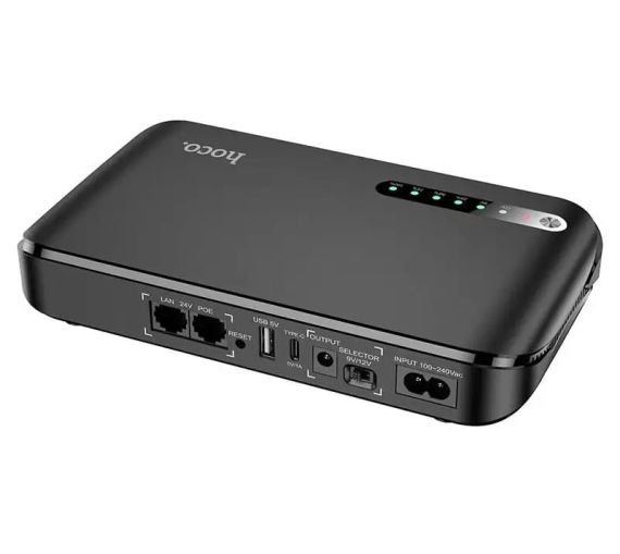 PowerBank для роутера UPS HOCO DB62 20000 mah DC 5V 9V 12V Повербанк чорний | Зображення 3