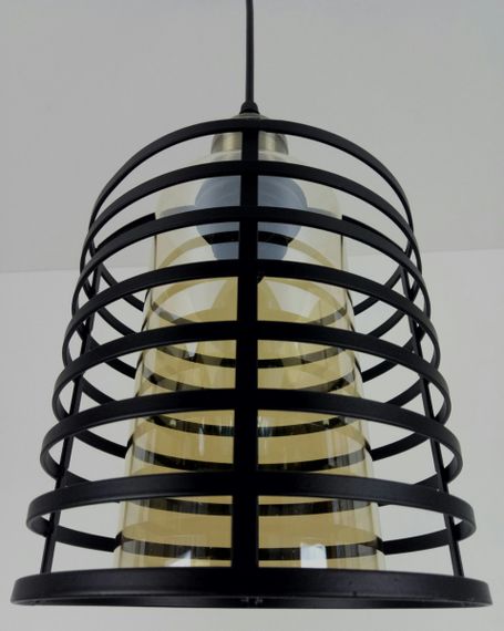 Люстра підвісна LOFT на 1 лампочку 25064 Чорний 30-80х16х16 см. | Зображення 2