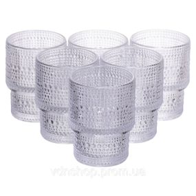 Набір скляних склянок 6 (шт) 200 (мл) для лимонадів, соку, води, коктейлів склянки з товстого скла HP-19-178-1