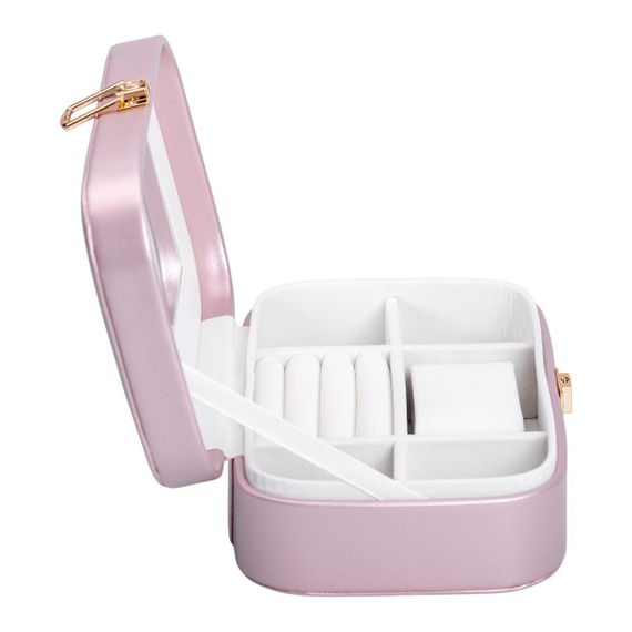 Скринька для прикрас з еко шкіри 20×14×7 см із дзеркалом органайзер для ювелірних виробів HP-5-32P | Зображення 2