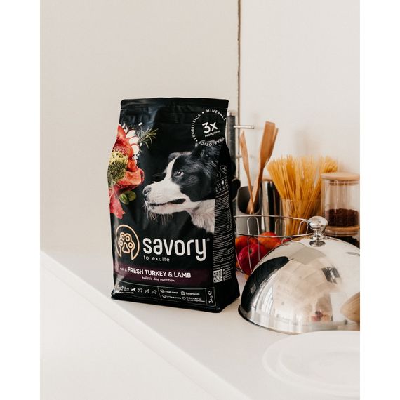 Корм сухий Savory Medium Breed rich in Fresh Turkey and Lamb для дорослих собак середніх порід від 10 до 25 кг зі свіжим ягн | Зображення 4