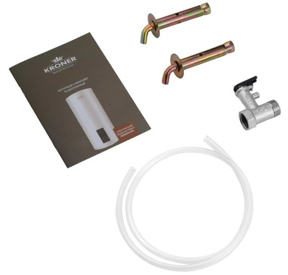 Водонагрівач Kroner Runder K50VH2-D 50 л, 2,0 кВт, "сухий" ТЕН, універсальний, циліндричний, білий (CV034361) | Зображення 2