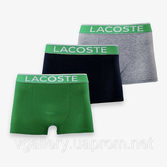 Набір чоловічої білизни Lacoste Чоловічі бавовняні труси боксери Лакоста в наборі 3 шт. | Зображення 1