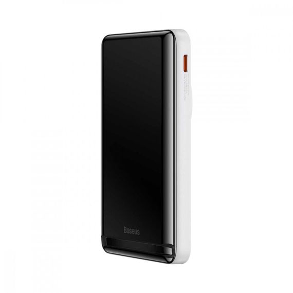 Зовнішній акумулятор Baseus Magnetic Bracket Wireless Fast Charge Power Bank 10000mAh 20W White (With cable | Зображення 2