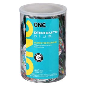 Банка презервативов ONE Pleasure Plus, 100 шт Sex Aura