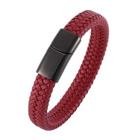 Чоловічий шкіряний браслет Primo Rock Lux 23 - Red