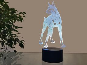 3D светильник ночник с пультом "Доберман" 3DTOYSLAMP