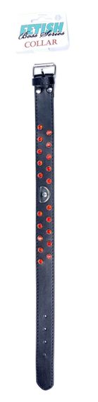 Нашийник зі штучної шкіри з кристалами Fetish Boss Series - Collar Red Crystal, BS3300122 Sex Aura | Зображення 2