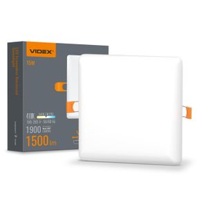 Світлодіодний світильник безрамковий квадратний VIDEX 15W 4100K