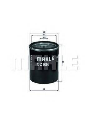 Фільтр оливи MAHLE ORIGINAL OC986 на FIAT PANDA (169)