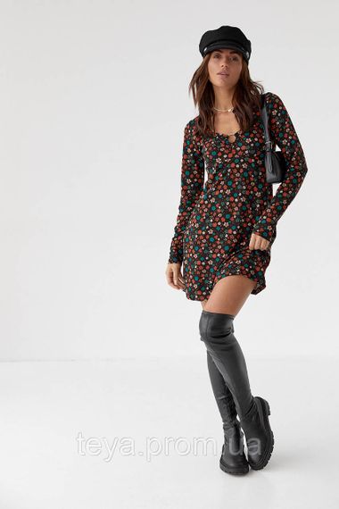 Коротке плаття з квітковим принтом колір зелений розмір M FL_000581 | Зображення 5