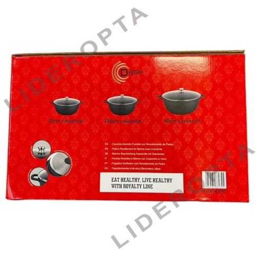Набір кастрюль PT-6 для газу та індукції XPRO 3 шт 32/36/40 зі скляною кришкою (44357-PT-6_2772) | Зображення 1
