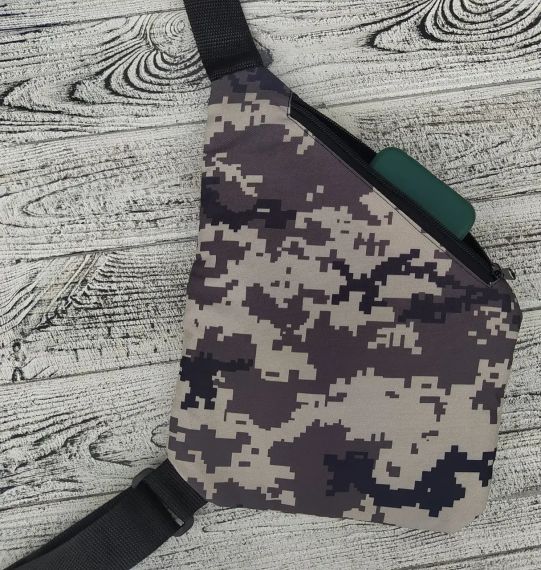 Чоловіча сумка месенджер через плече Cross Body 4634 міні рюкзак антизлодій для телефону ключів та документів Камуфляж | Зображення 3