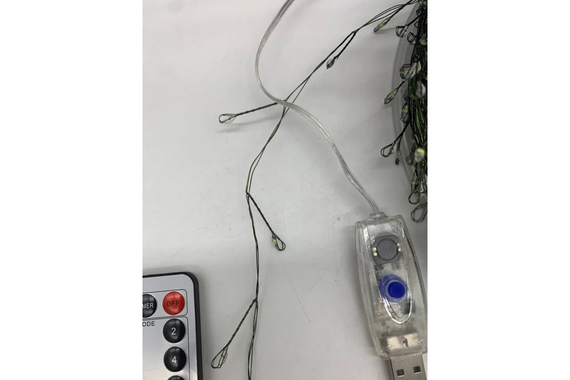 Гірлянда Роса на котушці феєрверк - мішура від USB, 20м, 600LED + пульт Білий | Зображення 2
