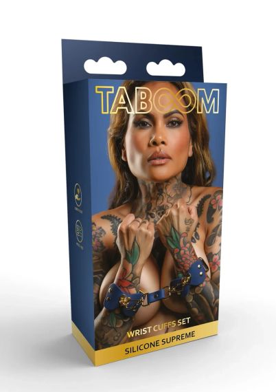 Комплект силиконовых наручников на запястье Taboom Silicone Supreme, синий Sex Aura