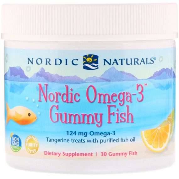 Риб&#039;ячий жир для дітей (мандарин), Omega-3 Gummy Fish, Nordic Naturals, 30 желе