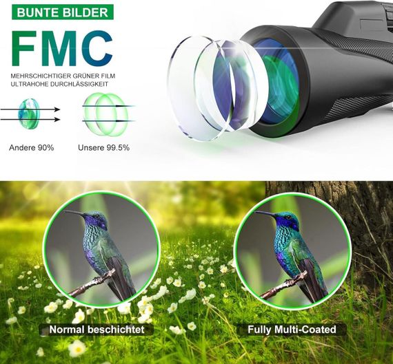 Монокулярный телескоп 12X42 для смартфонов, водонепроницаемый телескоп для наблюдения, походов и кемпинга | Зображення 5