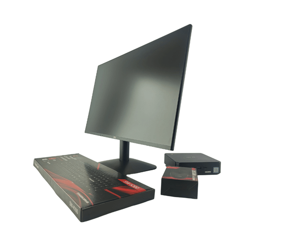 Комплект ПК: неттоп Asus Chromebox 3 Mini PC USFF / Intel Core i7-8550U (4(8) ядра по 1.8 - 4.0 GHz) / 8 GB DDR4 / 240 GB SSD / Intel UHD Graphics 620 / Wi-Fi + Новий монітор AOC 24B31H / 24" (1920x1080) IPS / Кабелі б/в + Подарунок Клавіатура + мишка | Зображення 1