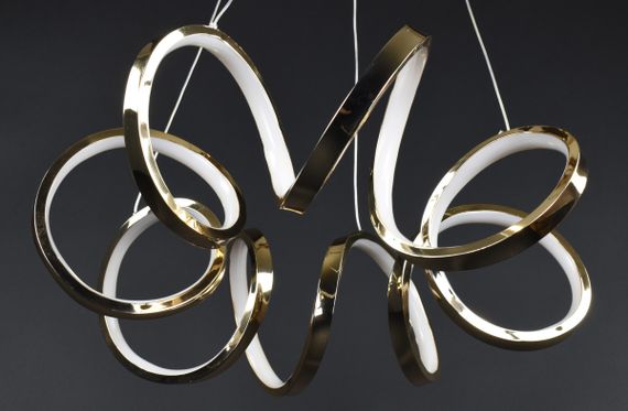 Люстра світлодіодна підвісна LED світильник для квартири на стелю лед 27498 Золото 30-180х55х55 см. | Зображення 2