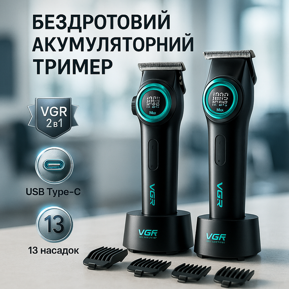 Бездротовий акумуляторний тример для стрижки волосся, Машинка для стрижки волосся міцна HB-60