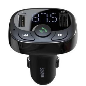 АЗУ с FM-модулятором Baseus T Shaped S-09A Car Bluetooth MP3 Player (Standard Edition) Черный