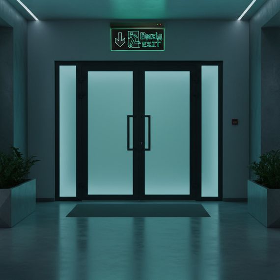 Світильник аварійний евакуаційний Вихід EXIT (двері прямо) S503 ACRYLIC LED 3W GRAVING Ny95000492 | Зображення 1