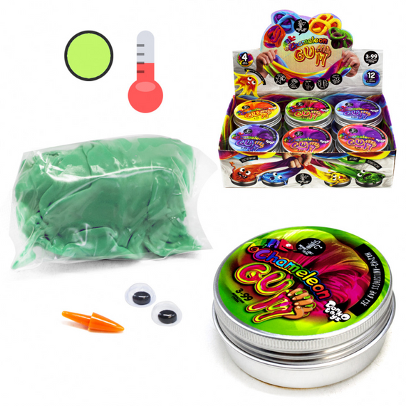 Жуйка для рук "Chameleon Gum" GUM-01-01UС в металевій коробочці  Зелено-салатовий