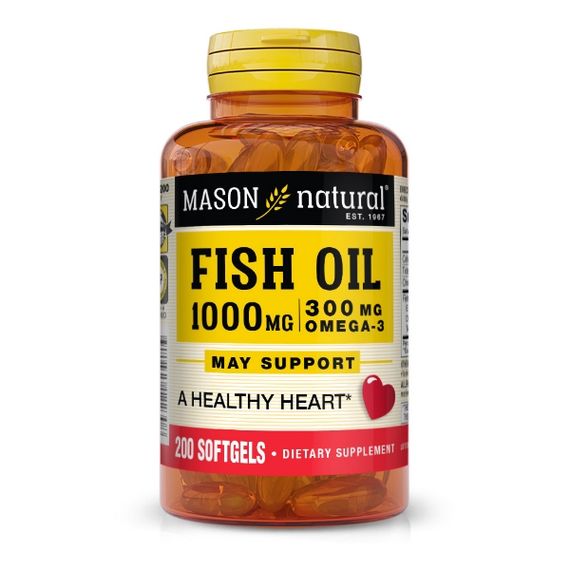 Омега 3 Mason Natural Fish Oil 1000 mg Omega 300 mg 200 Caps