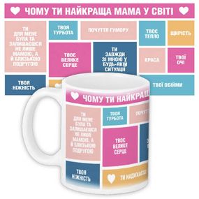 Чашка з принтом Чому ти найкраща мама 330 мл (KR_19F001_UKR)