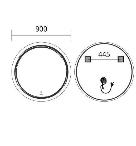 Дзеркало Mixxus Premium WAVE MC04-90 (LED Touch, Anti-fog (3-6,5kK)) (MP6637) | Зображення 1