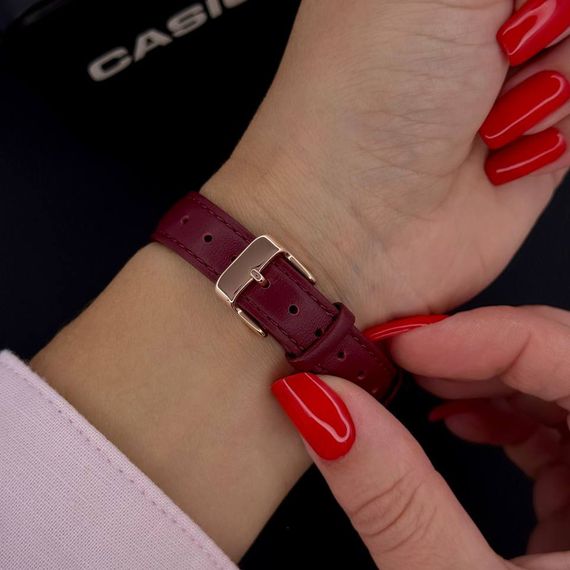 Жіночий годинник Casio LTP-B190RGL-4B з червоним ремінцем та корпусом рожеве золото | Зображення 4