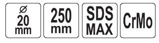 Насадка бійник для штирів заземлення SDS-Max Ø-20х250 мм YATO YT-47195 | Зображення 4