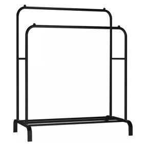 Вешалка - Стойка для одежды и обуви переносная, Двойная Черная Стойка Double floor Hanger для вещей   скидка