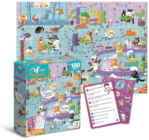 Пазл Dodo Шукай та знаходь Котяче кафе, 100 елементів (300667) | Зображення 2