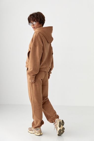 Спортивний костюм з двостороннього флісу - коричневий цвет, S/M (є розміри) | Зображення 1