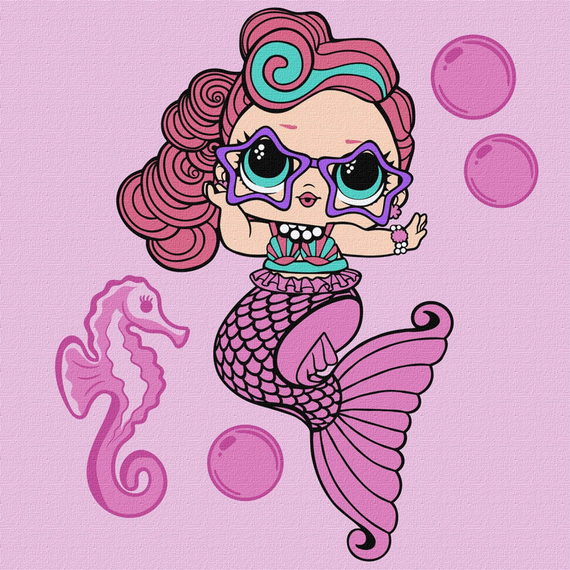 Картина за номерами "L.O.L. Surprise! Mermaids Waves" KHO6266, 40х40 см