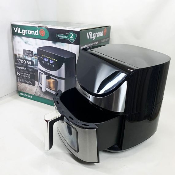 Аэрогриль электрический для жарки без масла ViLgrand VAF6017WDS 1700 Вт 6 л, Фритюрницы без масла IB-23 | Зображення 2