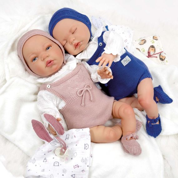 Іспанська Вініл Cіліконова Лялька Реборн Новонароджене Немовля Преміум 3D Розпис Nines d'Onil Reborn Sandra Blue 48 см | Зображення 1