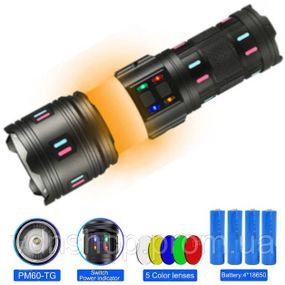 Светодиодный фонарь с зумом, Тактические фонари аккумуляторные, Сильный фонарик, Лед фонарик с зарядкой IW-88