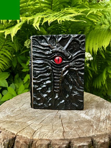 Блокнот A5 з епоксидної смоли "Чорне Око Дракона" — фантазійний записник ручної роботи