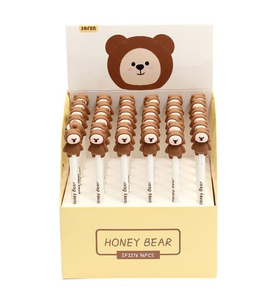 Набір ручок гелевих Bookopt 0.5 мм BP5006 Honey Bear (4шт) | Зображення 4