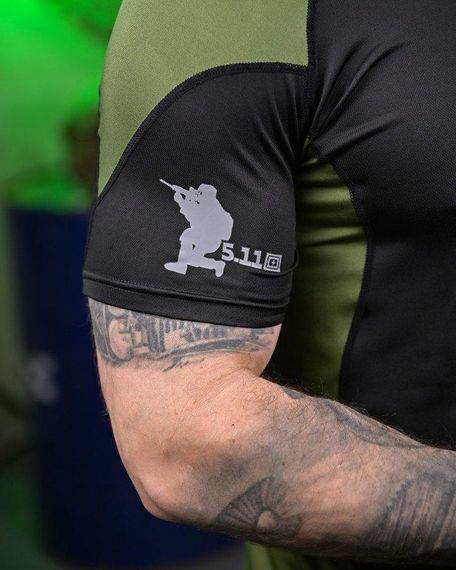 Тактична футболка 5.11 black/oliva ПП7650 | Зображення 4