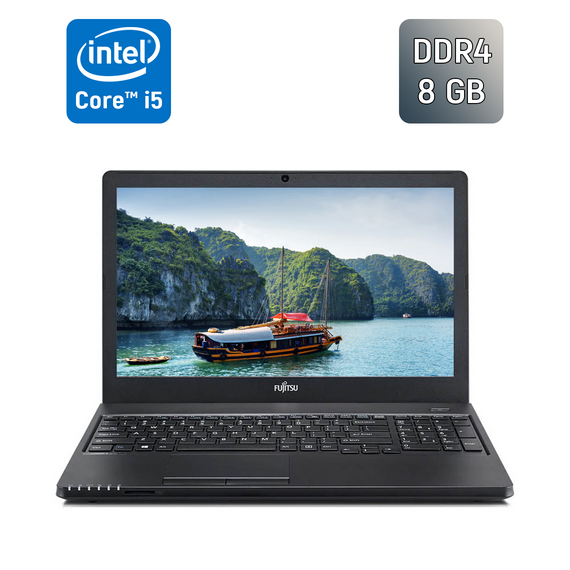 Ноутбук Fujitsu LifeBook A357 / 15.6" (1366x768) TN / Intel Core i5-7200U (2 (4) ядра по 2.5 - 3.1 GHz) / 8 GB DDR4 / 240 GB SSD / Intel HD Graphics 620 / WebCam / Windows 10 б/в