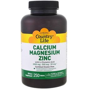 Мультиминеральный комплекс Country Life Calcium Magnesium Zinc 250 Tabs