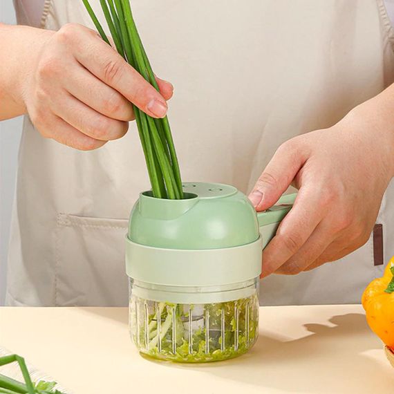 Ручной измельчитель для овощей 4в1 Food Chopper / Овощерезка электрическая / Универсальный | Зображення 1