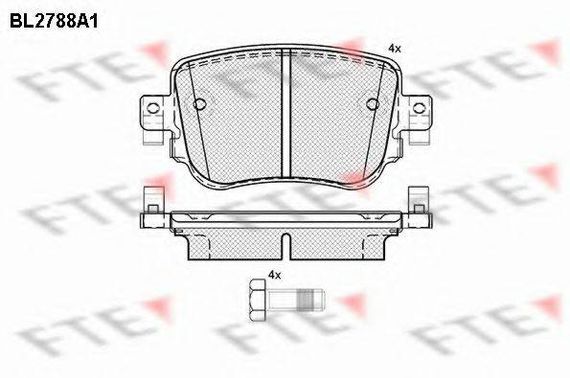 Комплект гальмівних колодок з 4 шт. дисків ATE 13046027902 на VW JETTA VII SportWagon (BA5)